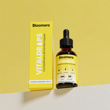 Bloomera VitalDrops — coffret et flacon